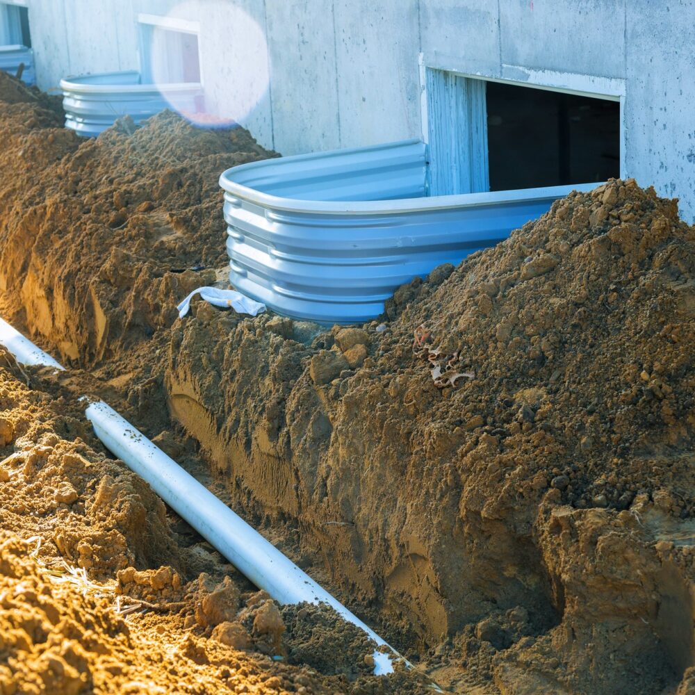 plastic-piping-and-a-rainpipe-against-and-around-the-a-drain-pipe-in-ground-house